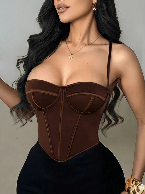 SHEIN Apperloth Top corset con boning estilo Y2K sexy para mujer - Quierox - Tienda Online