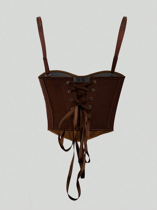 SHEIN Apperloth Top corset con boning estilo Y2K sexy para mujer - Quierox - Tienda Online