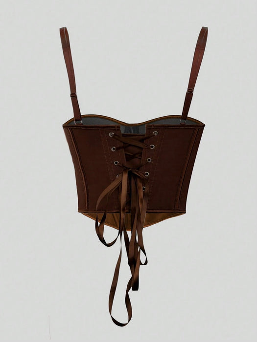 SHEIN Apperloth Top corset con boning estilo Y2K sexy para mujer - Quierox - Tienda Online