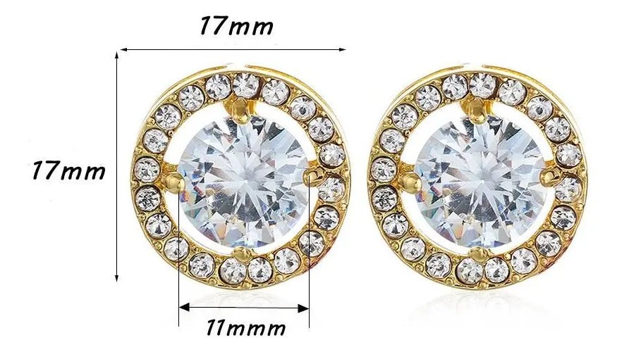 Shein Aretes De Moissanita Y Diamante Blanco Redondo - Quierox - Tienda Online