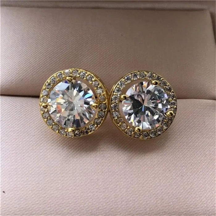 Shein Aretes De Moissanita Y Diamante Blanco Redondo - Quierox - Tienda Online