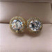 Shein Aretes De Moissanita Y Diamante Blanco Redondo - Quierox - Tienda Online