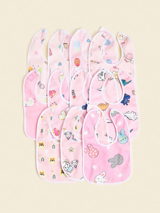 Shein Baberos de terciopelo impermeables en forma de U con cierre de botón a presión paquete aleatorio de 8 unidades - Quierox - Tienda Online