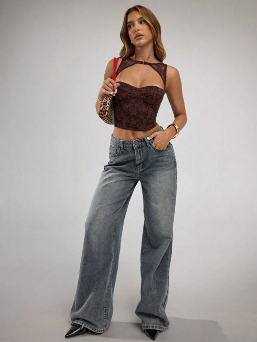 SHEIN BAE Top corset desmontable, para festival de música y conciertos - Quierox - Tienda Online