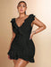SHEIN BAE Vestido blanco de encaje con escote profundo en V - Quierox - Tienda Online