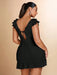 SHEIN BAE Vestido blanco de encaje con escote profundo en V - Quierox - Tienda Online