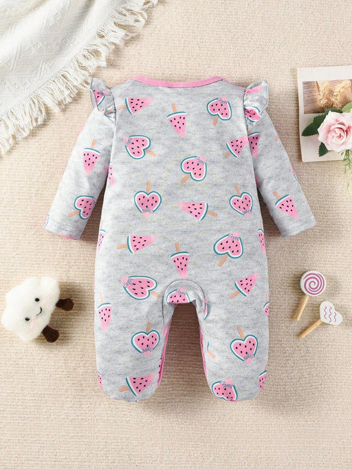 SHEIN Bebé niña Mameluco con pie con estampado de dibujos animados - Quierox - Tienda Online