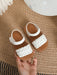 Shein Bebé niñas Sandalias con correa en el tobillo con diseño trenzado - Quierox - Tienda Online