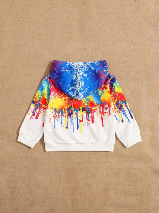SHEIN Bebé niño Sudadera con capucha con estampado de tinta Splash - Quierox - Tienda Online
