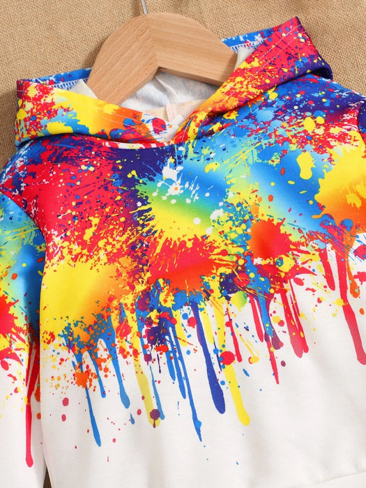 SHEIN Bebé niño Sudadera con capucha con estampado de tinta Splash - Quierox - Tienda Online