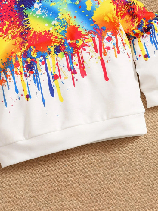SHEIN Bebé niño Sudadera con capucha con estampado de tinta Splash - Quierox - Tienda Online