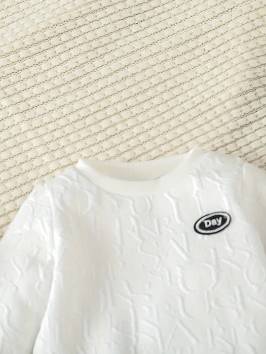 Shein Bebé niño Sudadera con parche de letra y pantalones deportivos - Quierox - Tienda Online