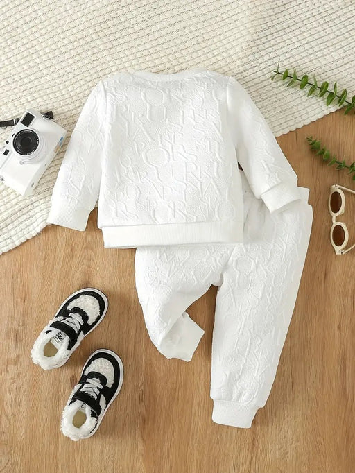 Shein Bebé niño Sudadera con parche de letra y pantalones deportivos - Quierox - Tienda Online