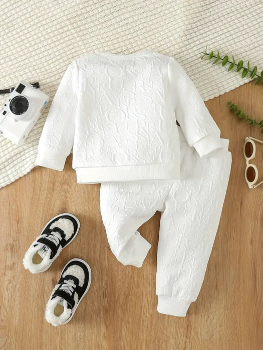 Shein Bebé niño Sudadera con parche de letra y pantalones deportivos - Quierox - Tienda Online