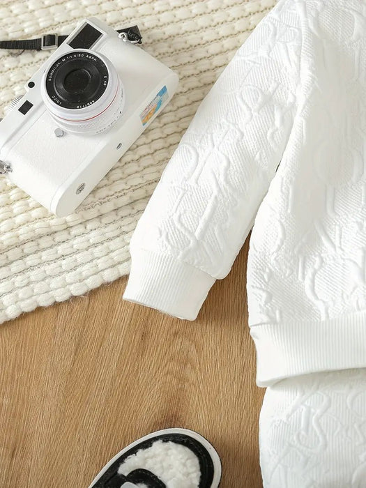 Shein Bebé niño Sudadera con parche de letra y pantalones deportivos - Quierox - Tienda Online