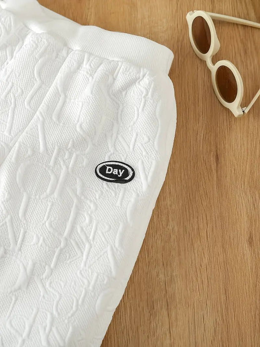 Shein Bebé niño Sudadera con parche de letra y pantalones deportivos - Quierox - Tienda Online