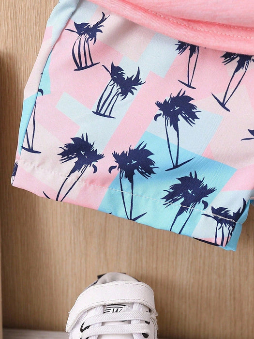 SHEIN Bebé niño Top tank con estampado de árbol de coco & Shorts - Quierox - Tienda Online