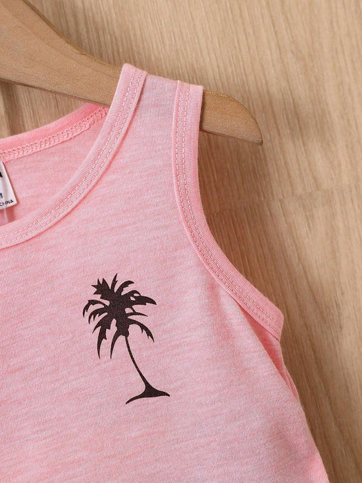 SHEIN Bebé niño Top tank con estampado de árbol de coco & Shorts - Quierox - Tienda Online