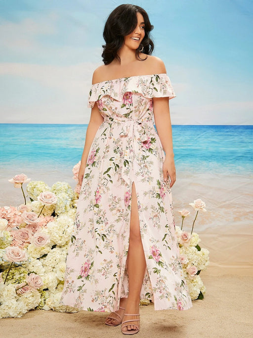 SHEIN Belle Plus Vestido de dama de honor con abertura en el muslo