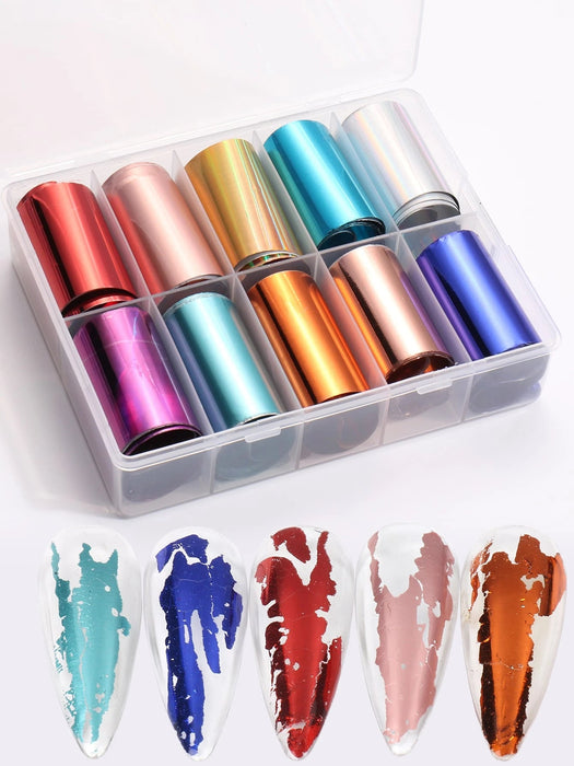SHEIN BELLEZA COMPLETA 10 piezas de láminas de transferencia para uñas, adornos para uñas - Quierox - Tienda Online