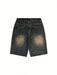 Shein Bermudas vaqueras informales de pierna ancha y corte holgado para hombre, estilo emo - Quierox - Tienda Online