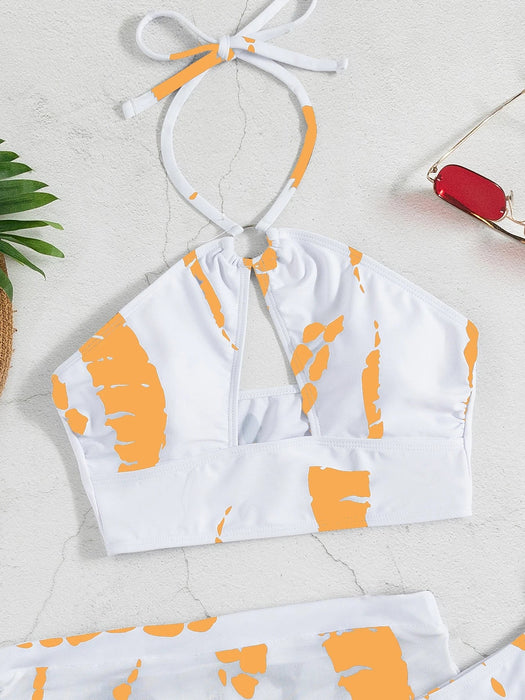 SHEIN Bikini estampado integral con falda de playa - Quierox - Tienda Online