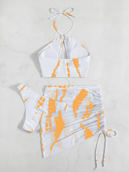 SHEIN Bikini estampado integral con falda de playa - Quierox - Tienda Online
