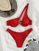 SHEIN Bikini rojo de dos piezas para mujer, tirantes ajustables, aros, cierre de gancho - Quierox - Tienda Online