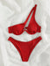 SHEIN Bikini rojo de dos piezas para mujer, tirantes ajustables, aros, cierre de gancho - Quierox - Tienda Online