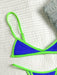 Shein bikini triangular con abertura lateral, de unicolor, con escote halter y cordones - Quierox - Tienda Online