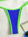 Shein bikini triangular con abertura lateral, de unicolor, con escote halter y cordones - Quierox - Tienda Online