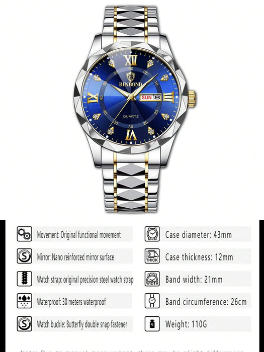 Shein BINBOND Reloj de lujo para hombre - Quierox - Tienda Online