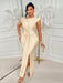 SHEIN BIUBIU Vestido elegante de talla grande color beige con cintura plisada y detalle retorcido - Quierox - Tienda Online