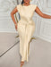 SHEIN BIUBIU Vestido elegante de talla grande color beige con cintura plisada y detalle retorcido - Quierox - Tienda Online