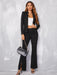 SHEIN BizChic Blazer de manga larga con cuello en pico para mujer - Quierox - Tienda Online