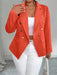 SHEIN Blazer de manga larga, doble botonadura, cintura ajustada y color liso para mujer - Quierox - Tienda Online