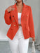 SHEIN Blazer de manga larga, doble botonadura, cintura ajustada y color liso para mujer - Quierox - Tienda Online