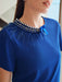 SHEIN Blusa con detalles de pierdas en el cuello para mujer - Quierox - Tienda Online