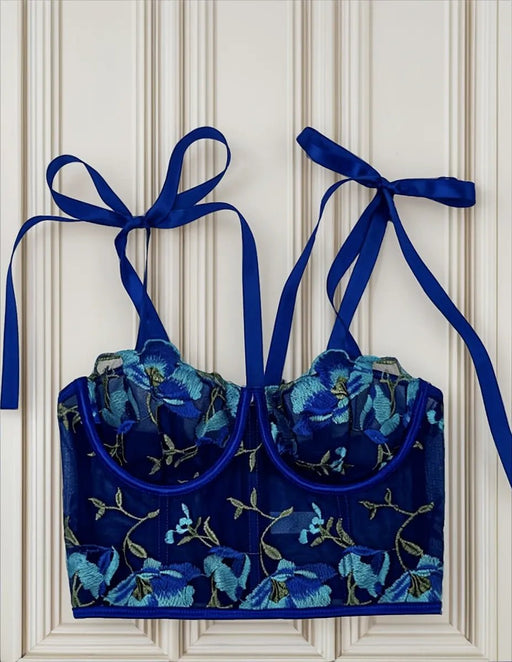 SHEIN Blusa Crop Top Corset Mujer Encaje Sensual Elegante - Quierox - Tienda Online