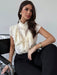 SHEIN Blusa Firerie para mujer, elegante, color blanco crema, con volantes - Quierox - Tienda Online
