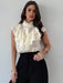 SHEIN Blusa Firerie para mujer, elegante, color blanco crema, con volantes - Quierox - Tienda Online
