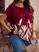SHEIN Blusa informal holgada con estampado de plantas y hojas de estilo rústico - Quierox - Tienda Online