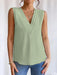 SHEIN Blusa sin mangas con escote en V de color liso - Quierox - Tienda Online