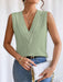 SHEIN Blusa sin mangas con escote en V de color liso - Quierox - Tienda Online