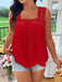 Shein Blusa sin mangas con volantes y patchwork de encaje de color liso de talla grande SunnyBelle - Quierox - Tienda Online