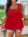 Shein Blusa sin mangas con volantes y patchwork de encaje de color liso de talla grande SunnyBelle - Quierox - Tienda Online