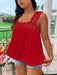 Shein Blusa sin mangas con volantes y patchwork de encaje de color liso de talla grande SunnyBelle - Quierox - Tienda Online