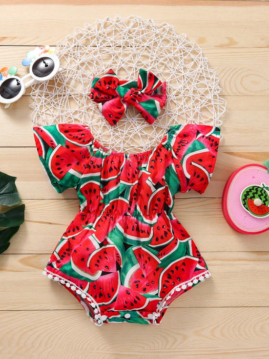 SHEIN Bodis para bebés niñas con estampado de sandia - Quierox - Tienda Online