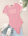 Shein Body con ribete de contraste y gráfico del eslogan de Everyssa - Quierox - Tienda Online