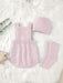 SHEIN Body de punto con detalle de botones para bebé niña, gorro y calcetines sin camiseta - Quierox - Tienda Online